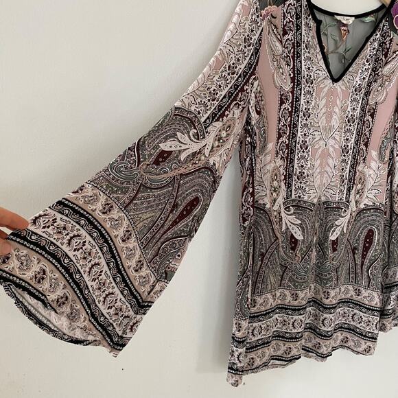 Tribal Jeans Womens Boho Top Size Large Peasant Embroidered Fairy Whimsical20 - Picture 2 of 13
